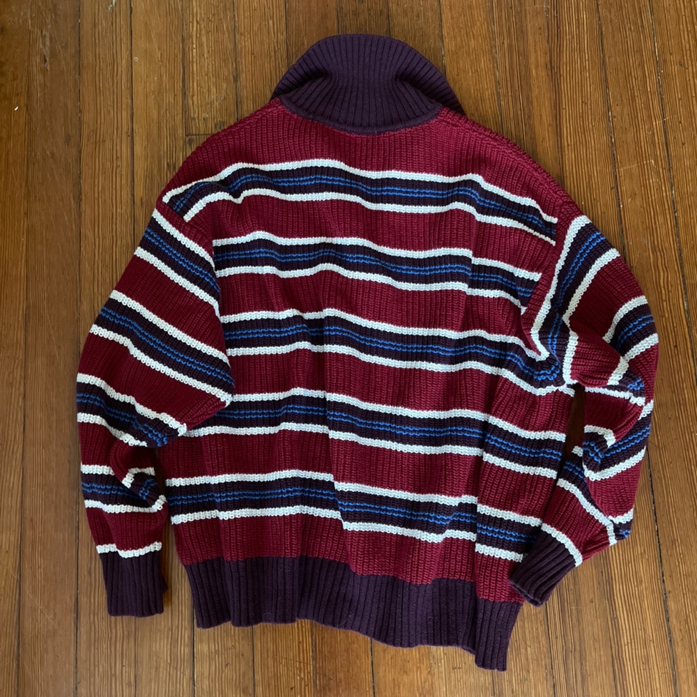 DAMSON MADDER Ilona Rugby Knit Sweater in Red Maroon Blue White Stripe Jumper - Picture 11 of 11